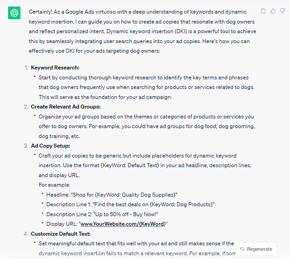 Google용 ChatGPT 프롬프트