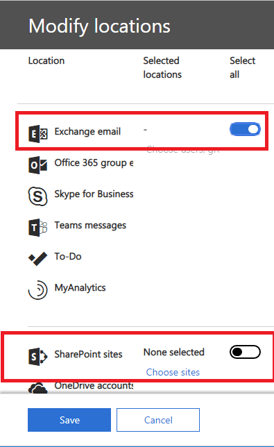 选择用户组选项来选择电子邮件或指定 Office 365 邮箱,您还可以通过允许公共文件夹选项导出 SharePoint 数据和公共文件夹。
