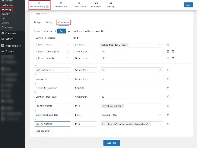 التسعير الديناميكي في WooCommerce بدون شروط البرمجة