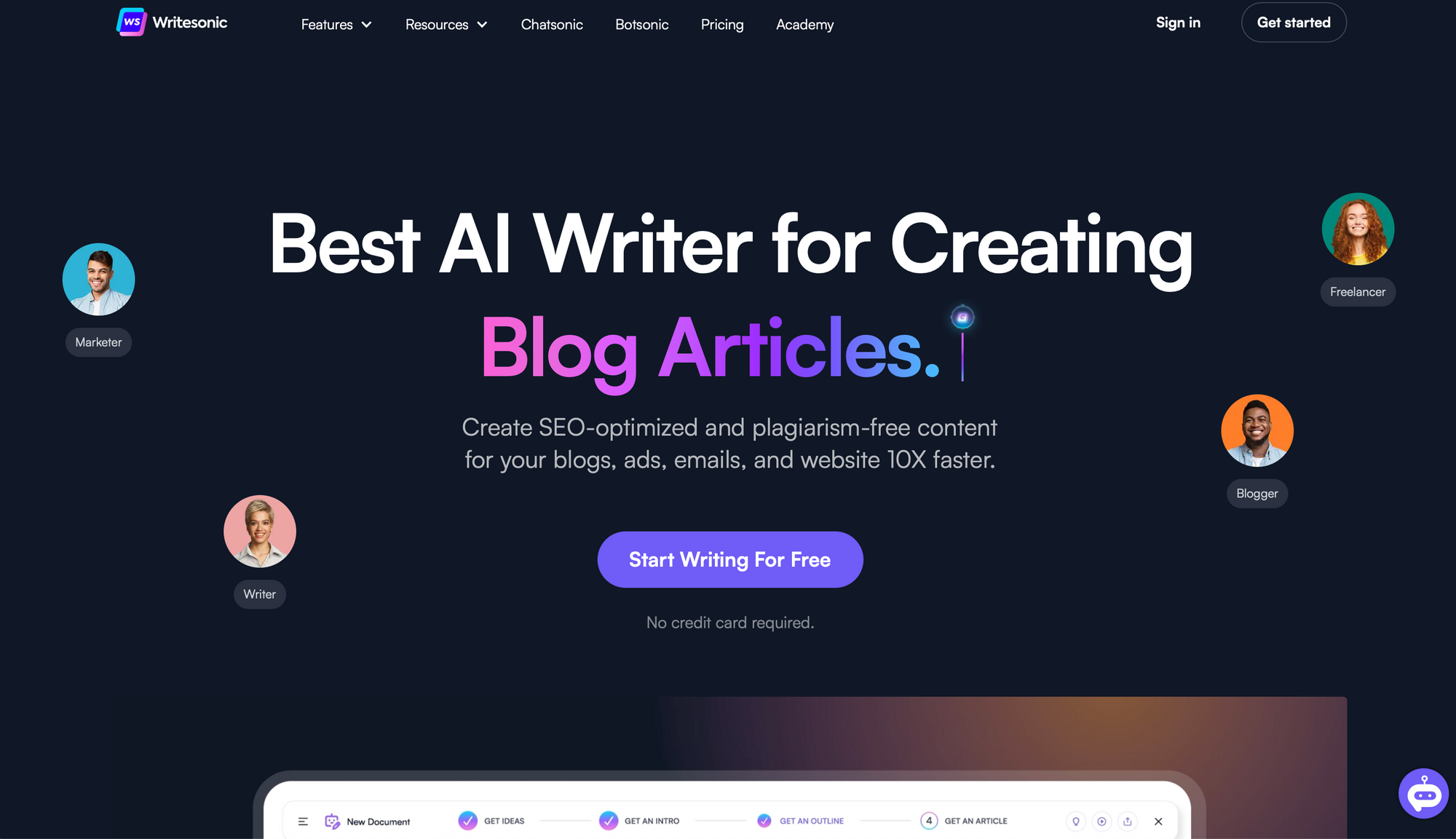 Writesonic - 無料の AI ライター