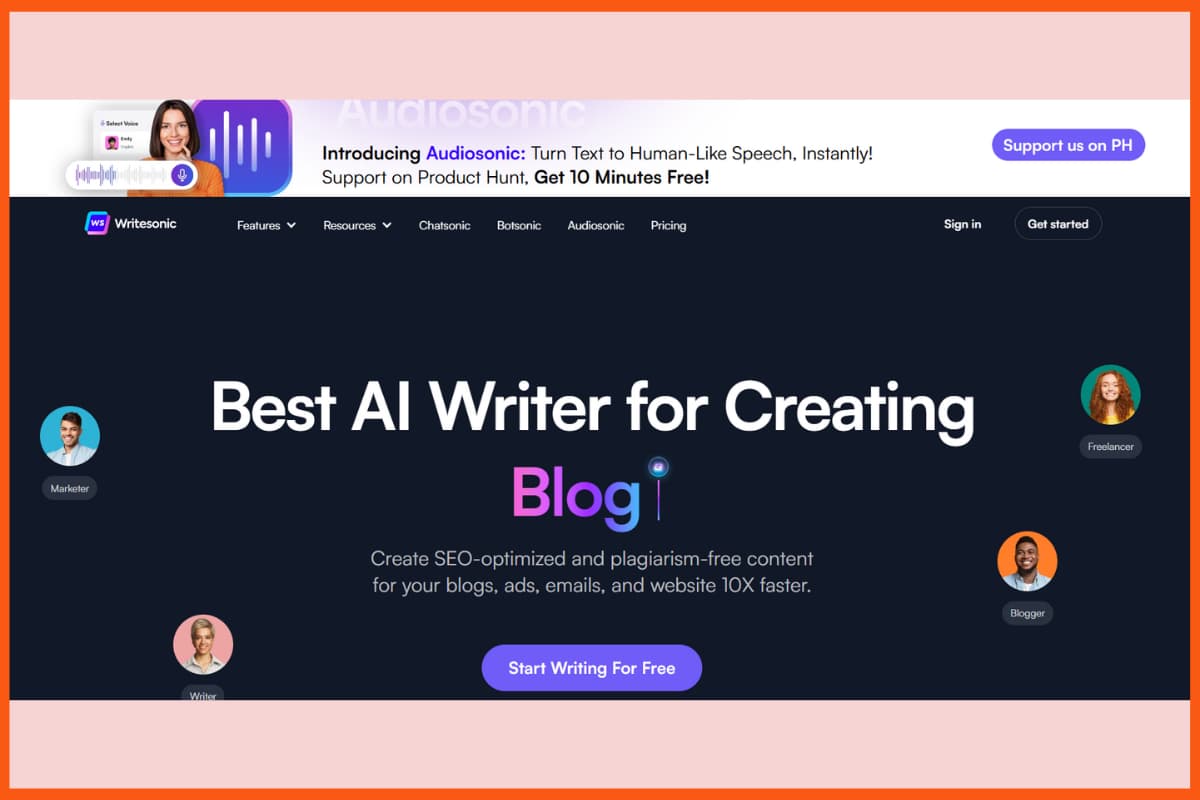 En İyi 10 Yapay Zeka Destekli Metin Yazarlığı Aracı - Writesonic