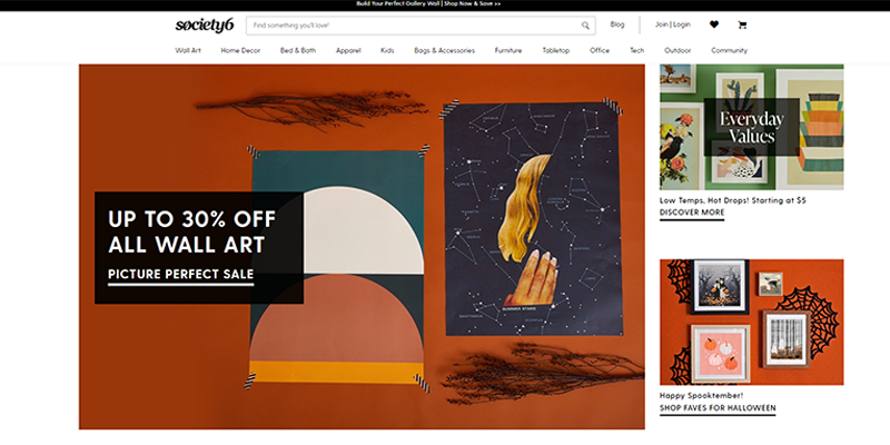 Home page di Society6