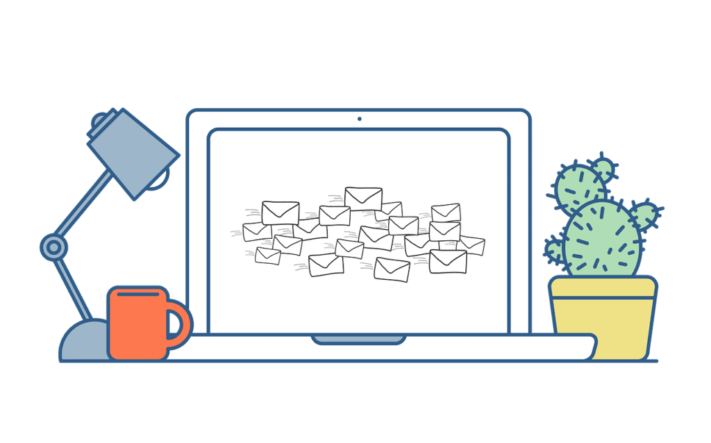 Marketing-E-Mail auf einem Laptop