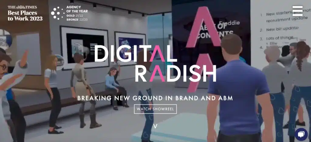 Pagina principală a site-ului Digital Radish