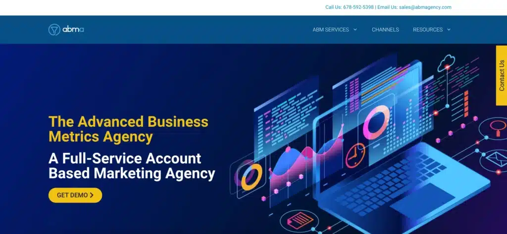 Pagina principală a site-ului ABM Agency