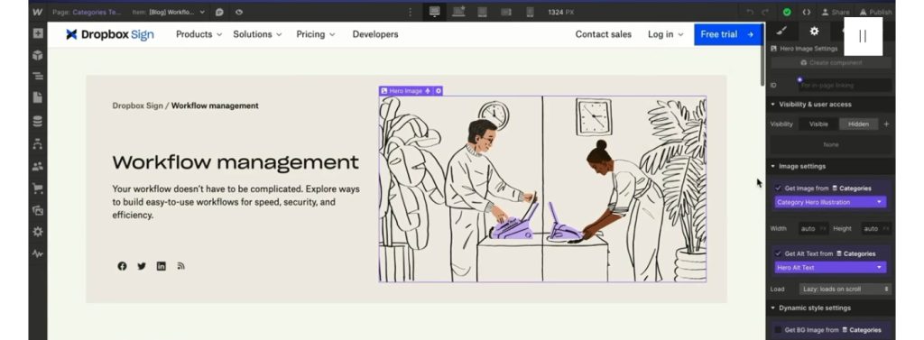 Web デザイン ソフトウェア Webflow