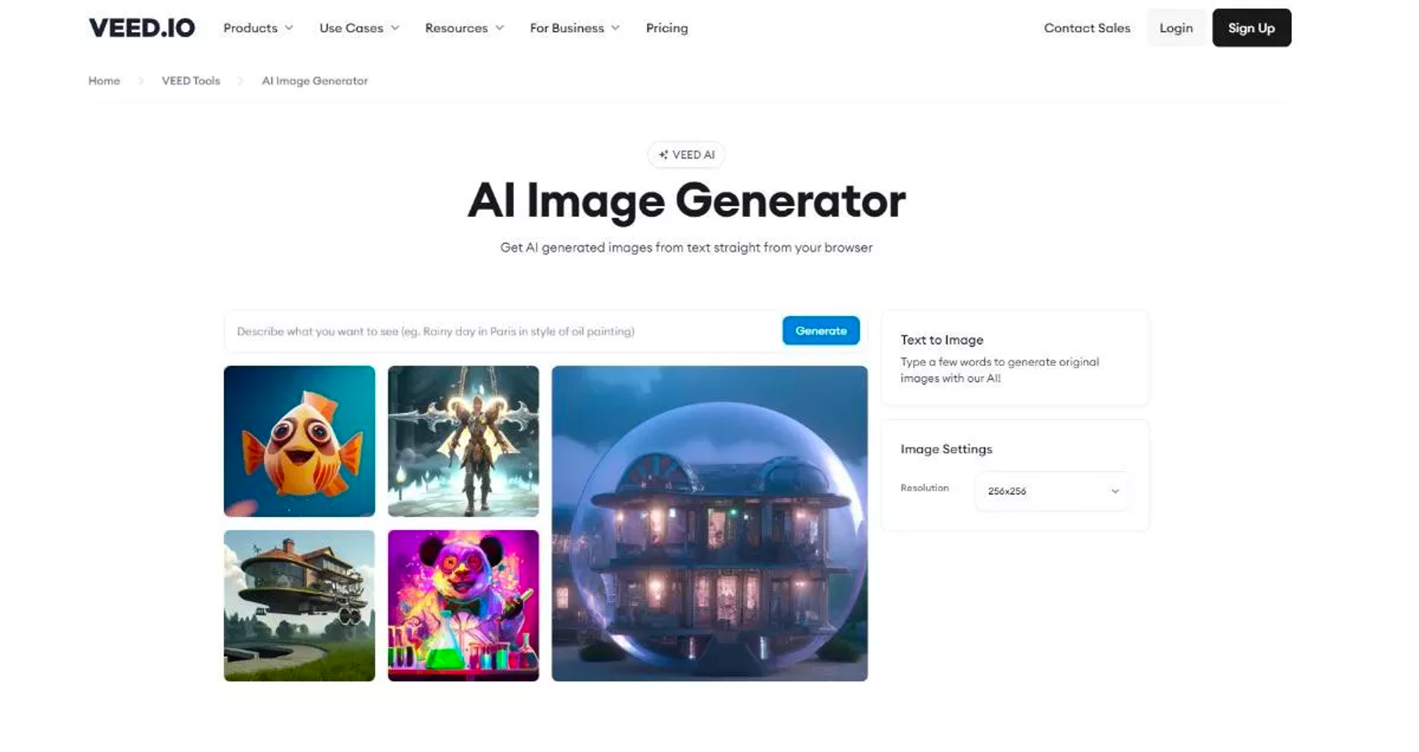 Generatore di immagini AI Veed: generatori di immagini AI