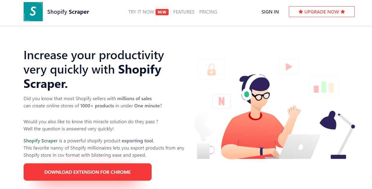 Shopify Scraper : un outil d'espionnage Shopify