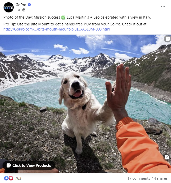 Facebook 投稿のスクリーンショット