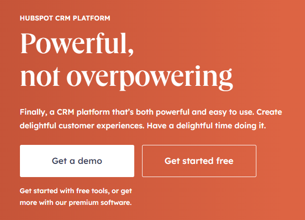 Captura de tela de um CTA no site do hubspot