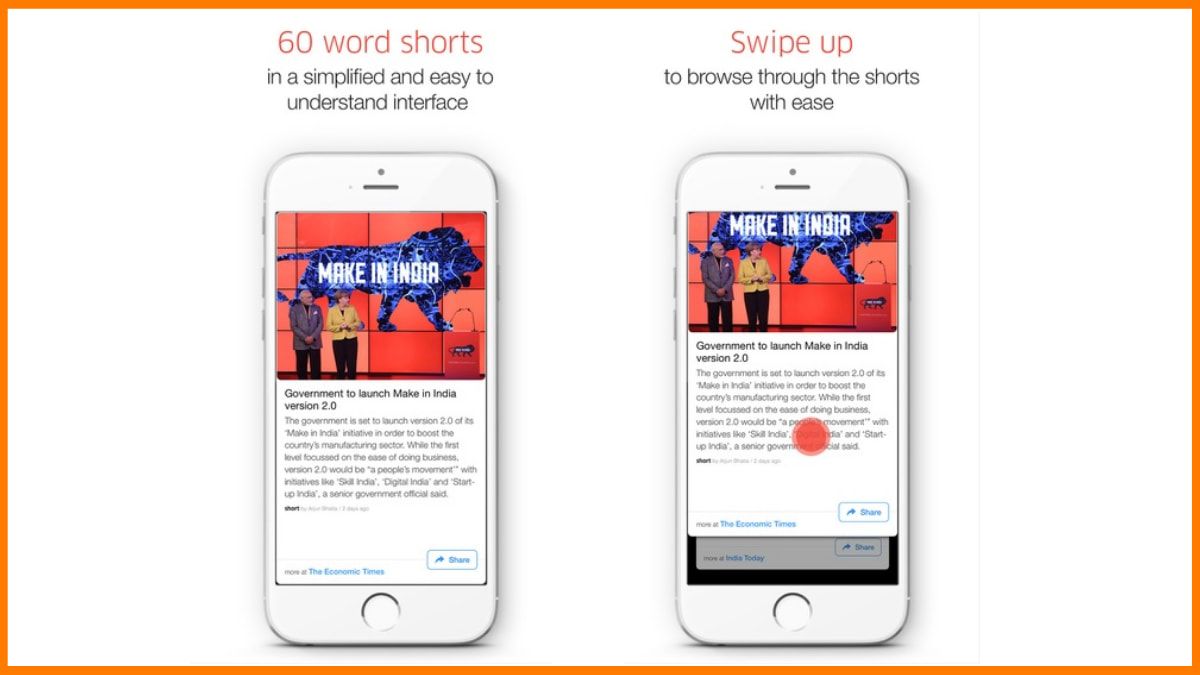 Aplicativo de shorts