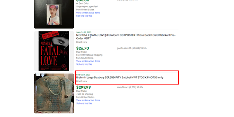 Daftar hanya foto eBay