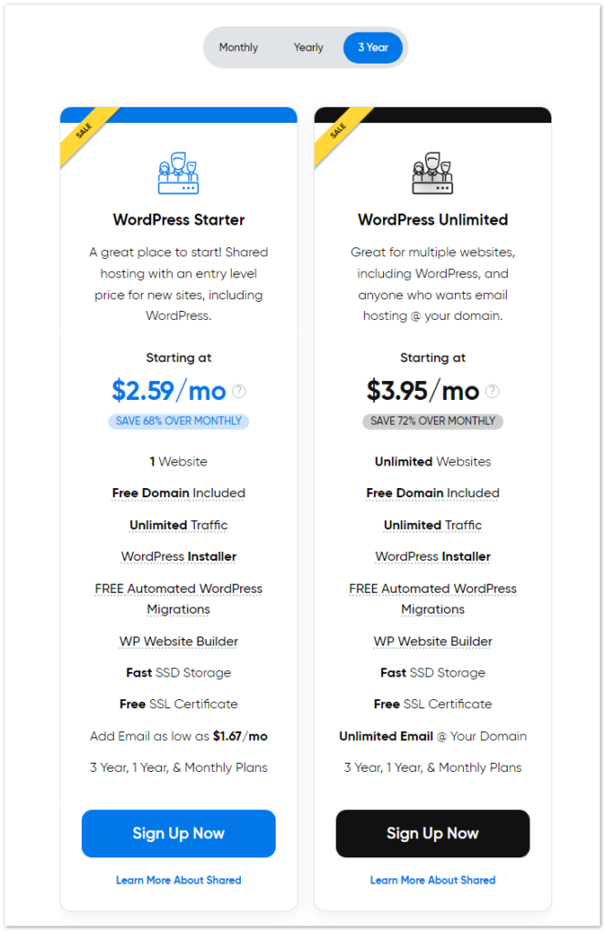 Dreamhost En İyi Kara Cuma Fırsatı 2023: %75 İndirim + Ücretsiz Alan Adı 3 Dreamhost black friday deal hosting plans