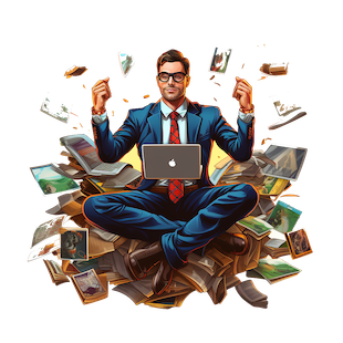 illustrazione dell'imprenditore che valuta le idee di avvio