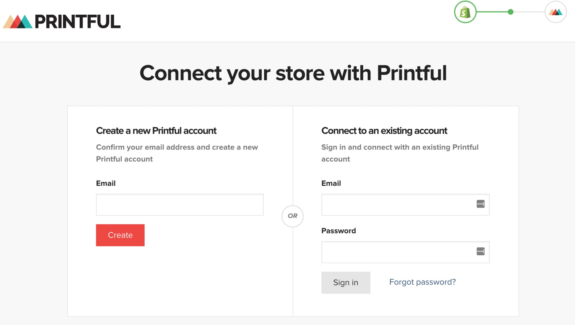 將 Shopify 商店與 Printful 聯繫起來