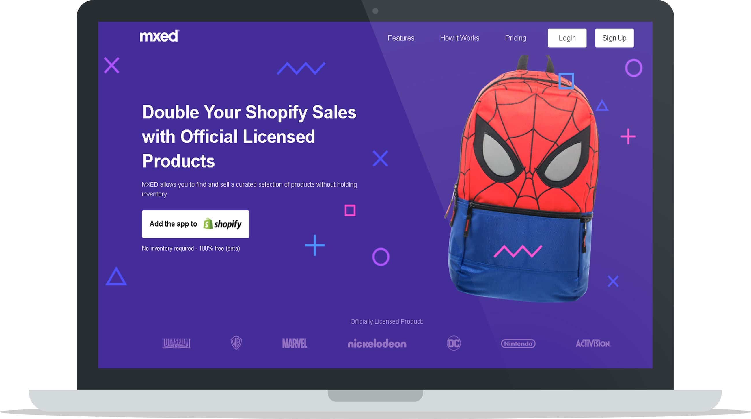 Pagina de pornire a aplicației MXED Shopify