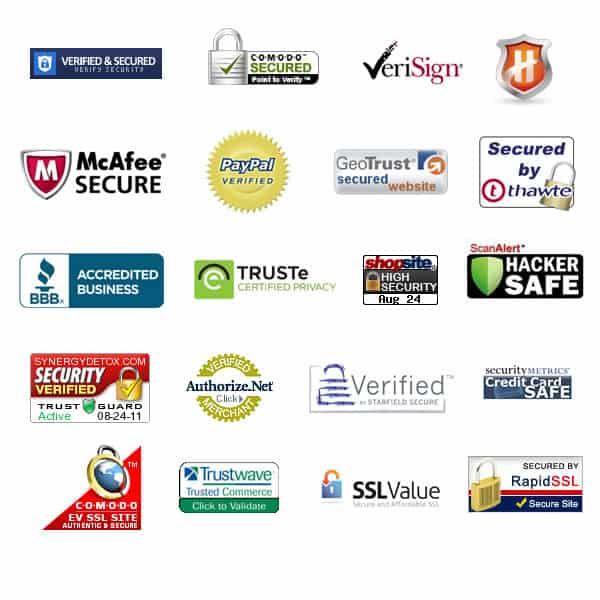 Logotipos de confiança para prevenção de abandono de carrinho