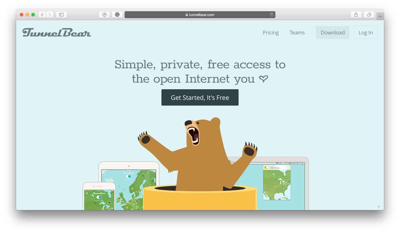 Resurse de comerț electronic TunnelBear VPN