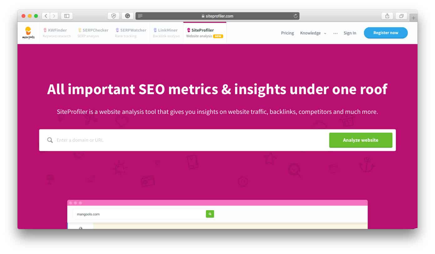 SiteProfiler Resurse de comerț electronic SEO