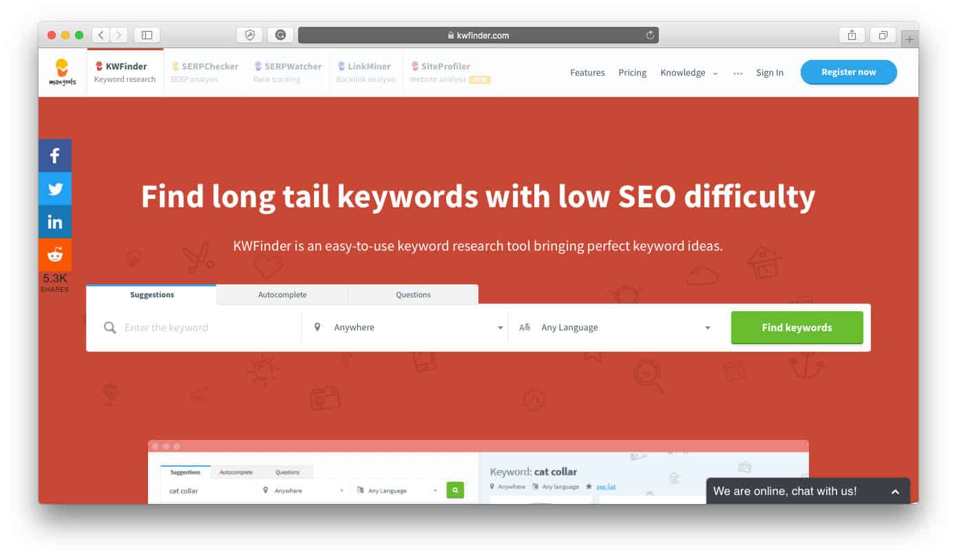 Cele mai bune resurse SEO pentru comerț electronic KWFinder