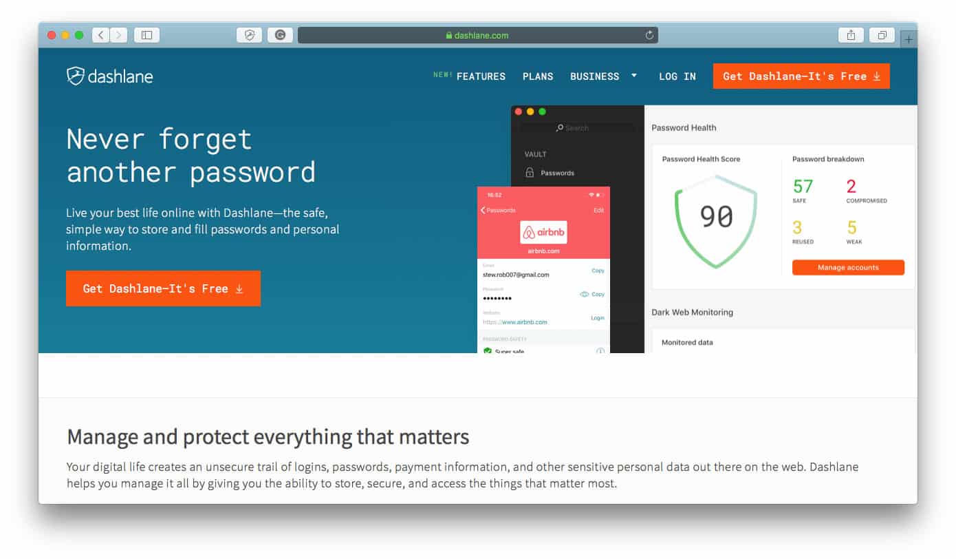 Resurse de comerț electronic Dashlane