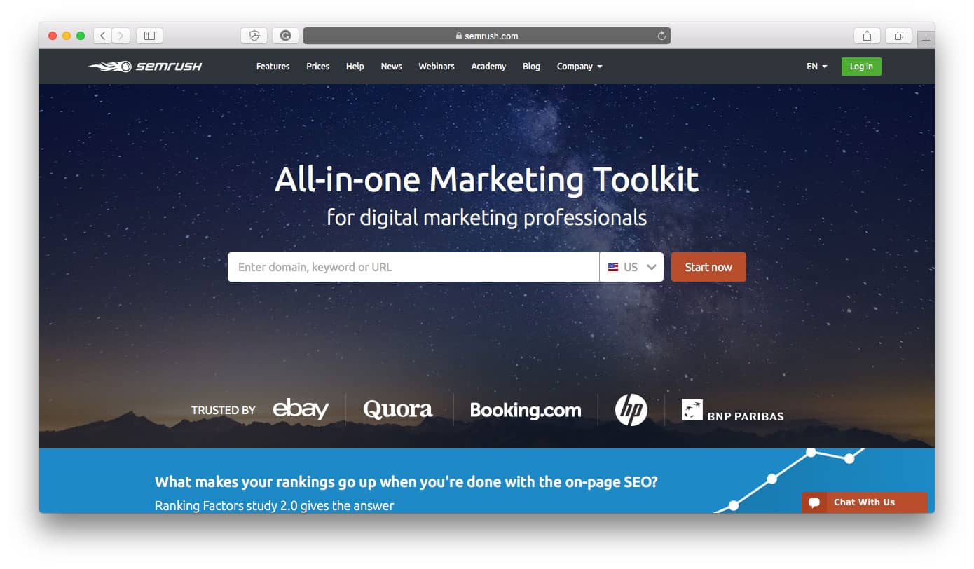 SEMrush Resursă de comerț electronic SEO