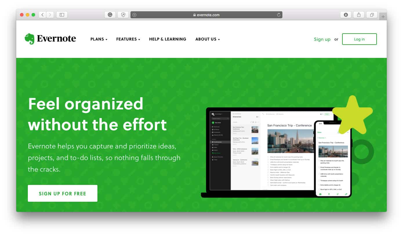 Herramientas de productividad de Evernote para nuevas empresas