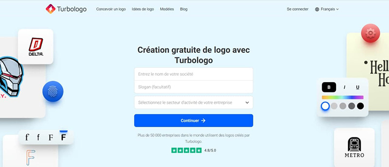 Page d'accueil Looka