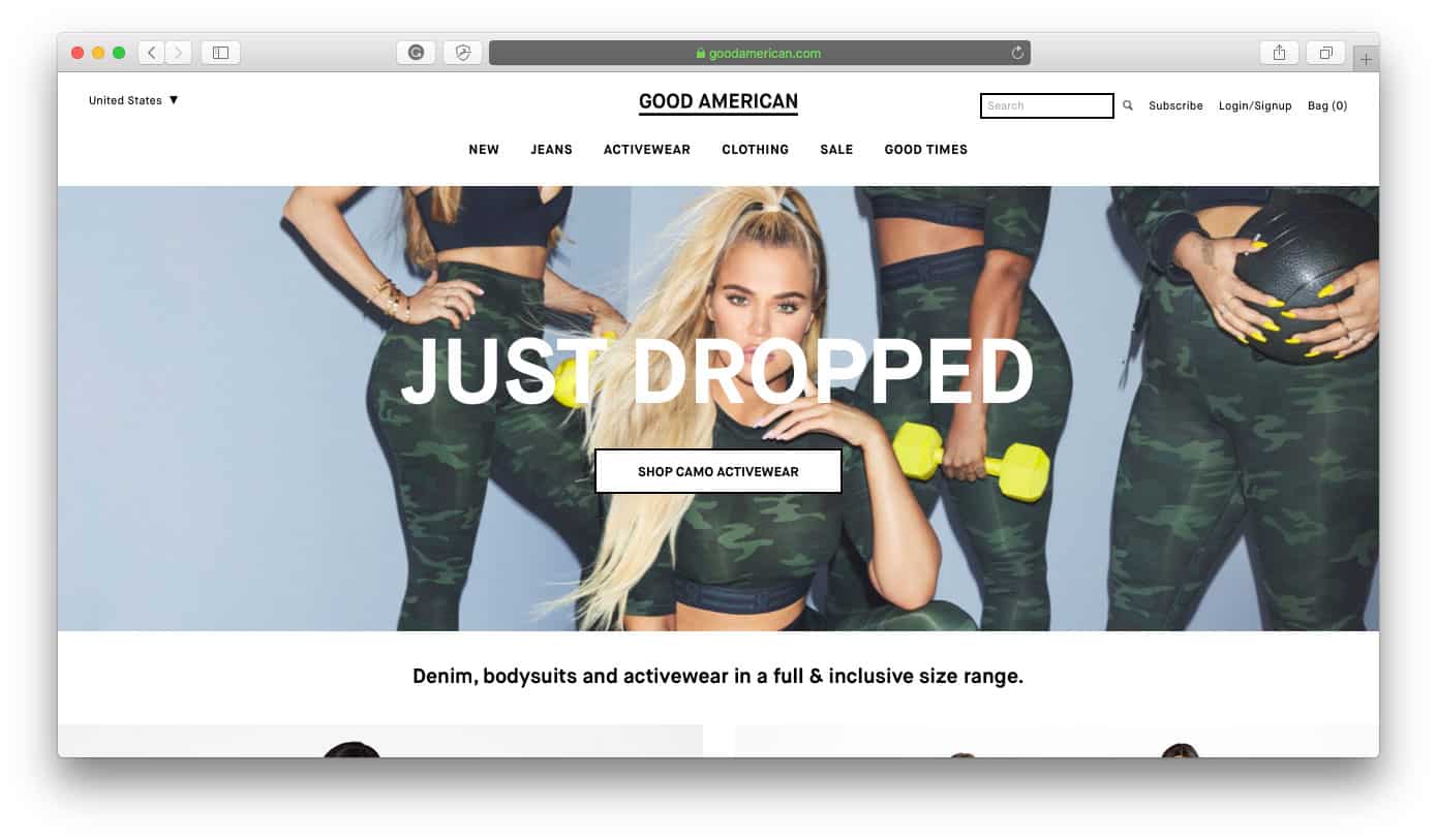 Dobry amerykański sklep Shopify