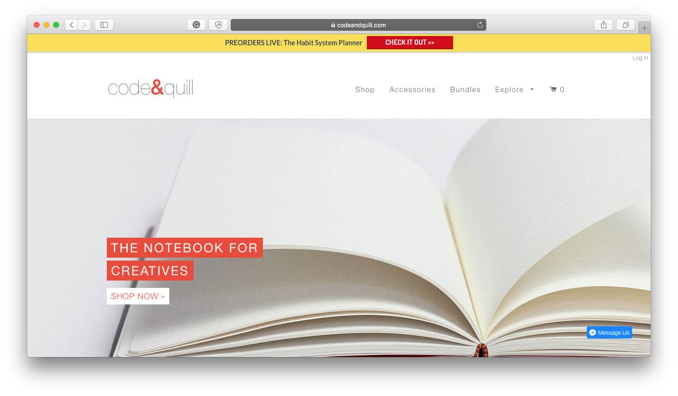 Code and Quill Najlepszy sklep Shopify