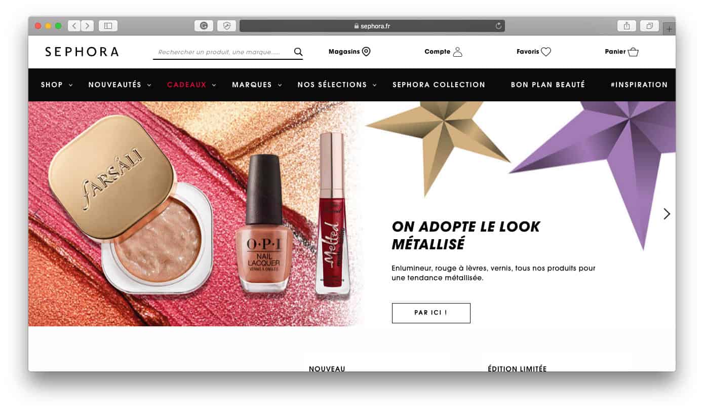 Sephora Najlepsze sklepy Shopify