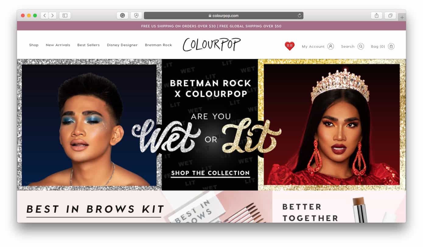Sklepy ColourPop Shopify