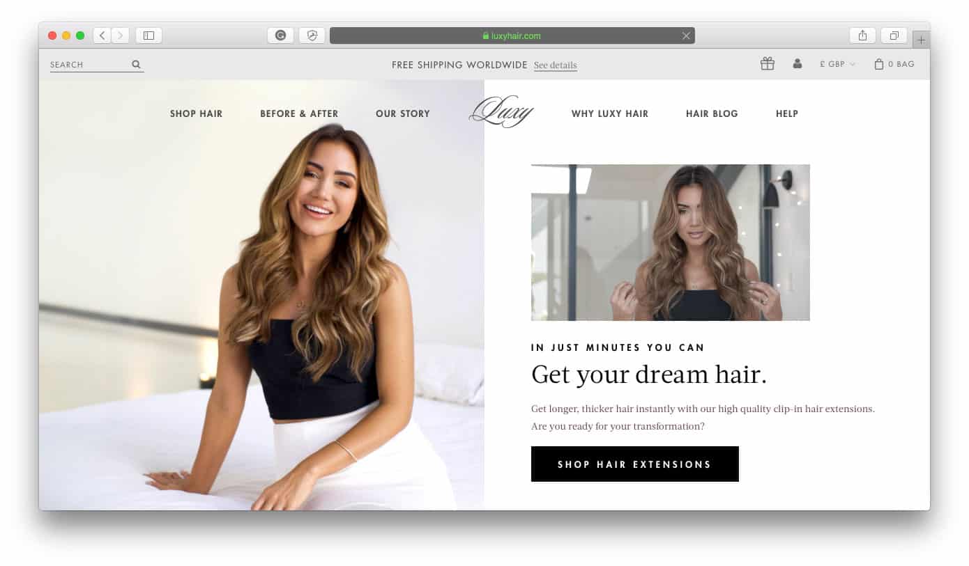 Sklepy Luxy Hair Shopify
