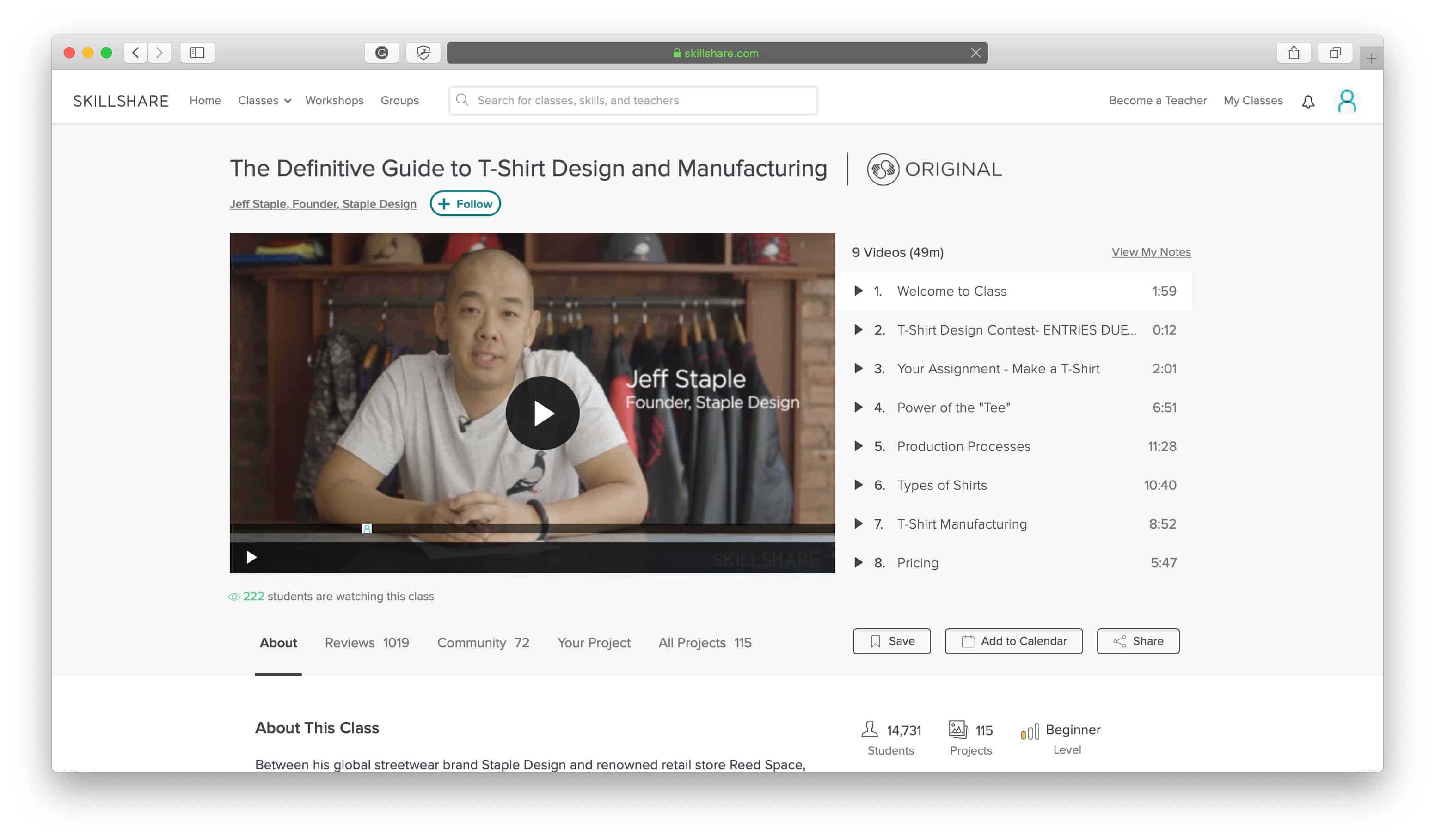 Modowe zajęcia Skillshare dla przedsiębiorców