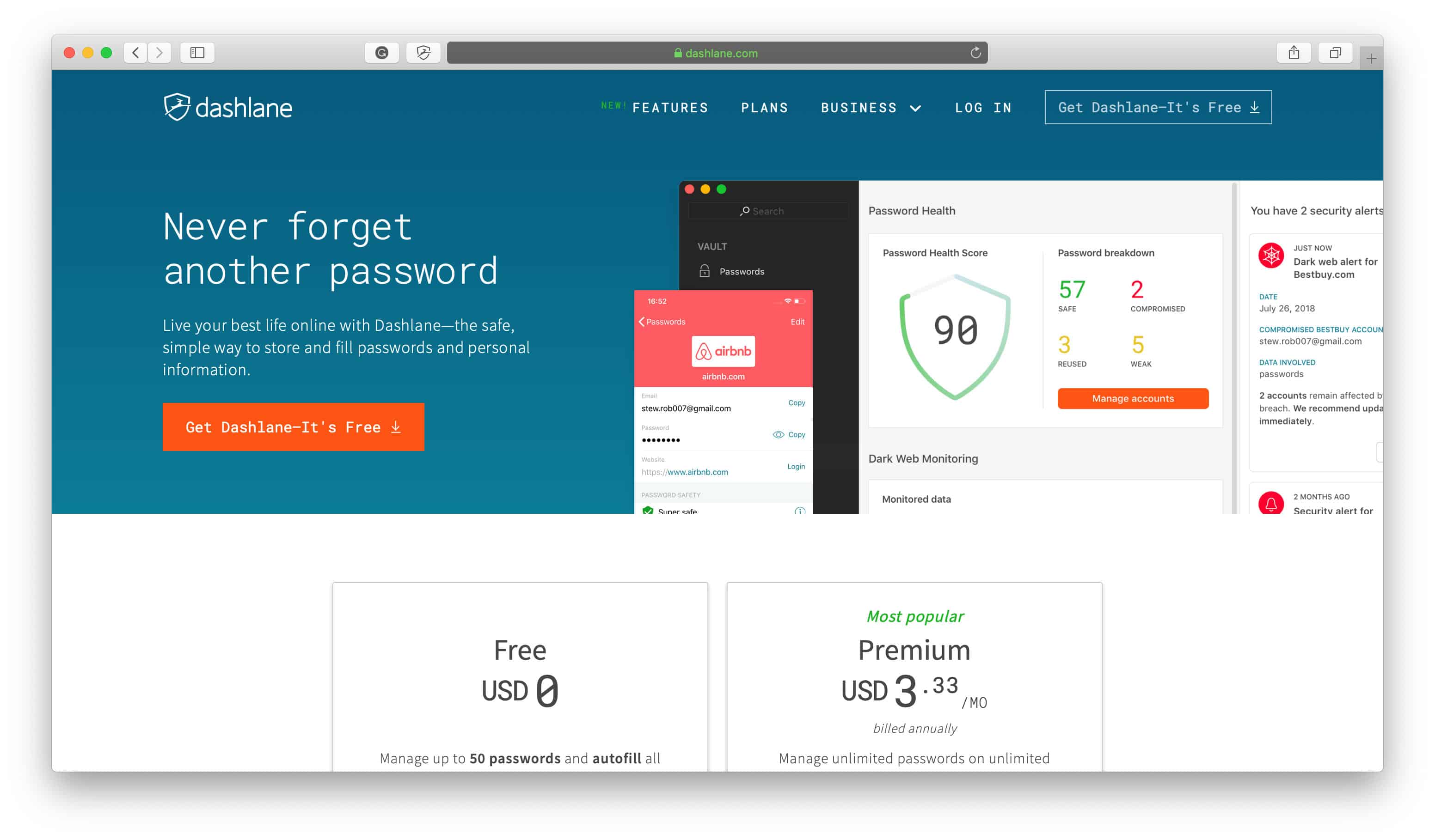 Aplicaciones populares de Dashlane