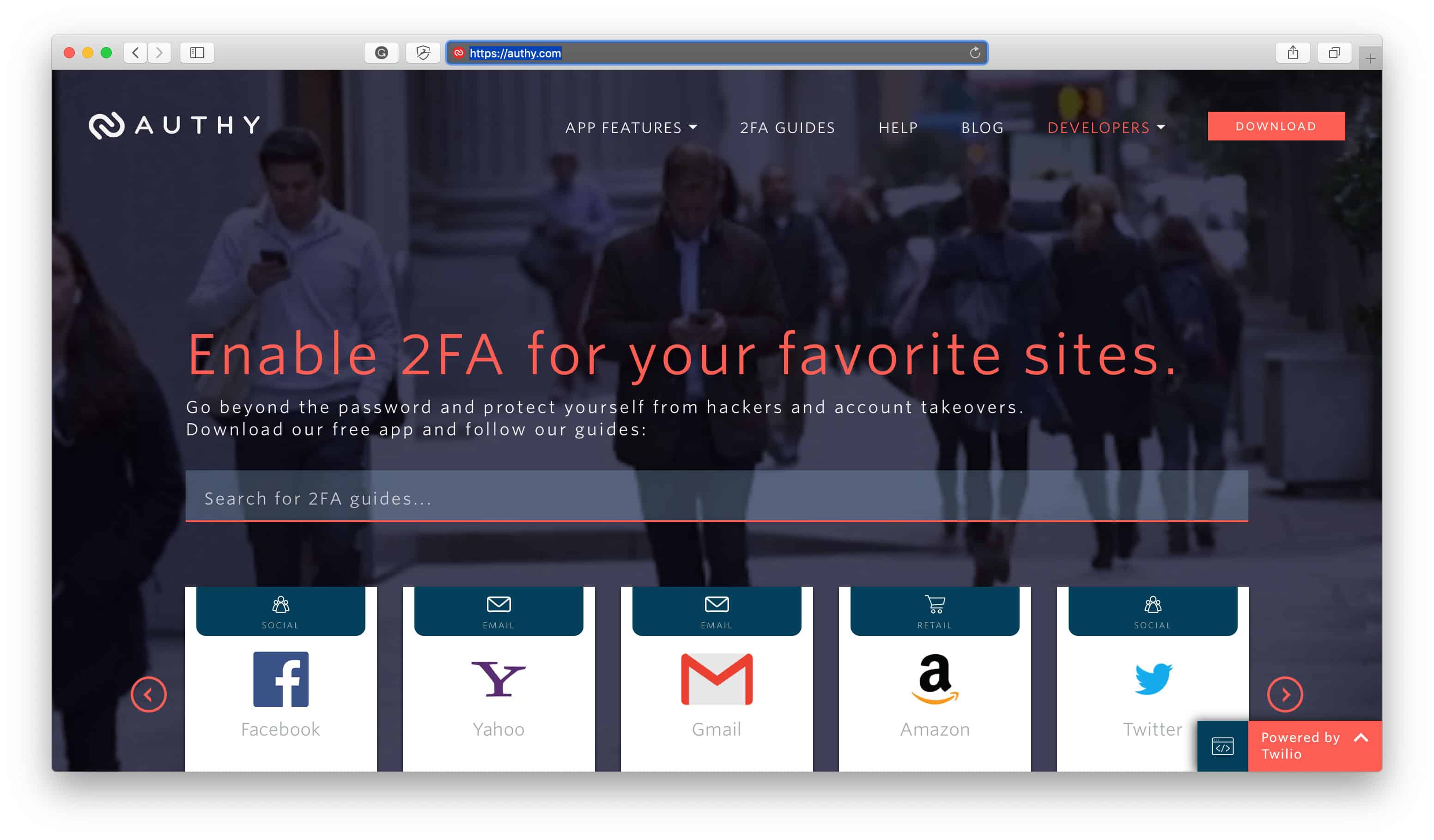 Aplicaciones populares de Authy