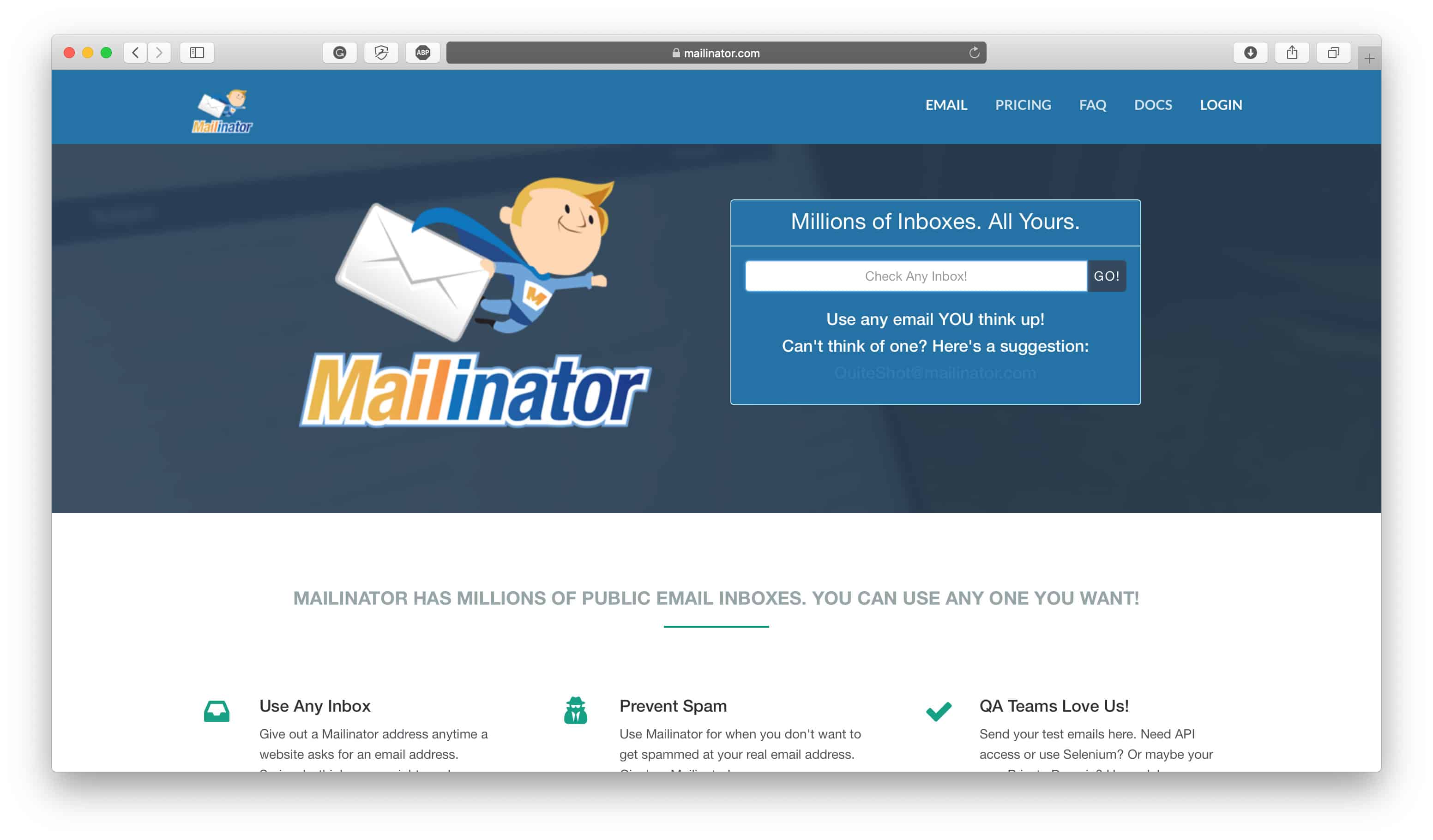 Mailinatoreコマースセキュリティ