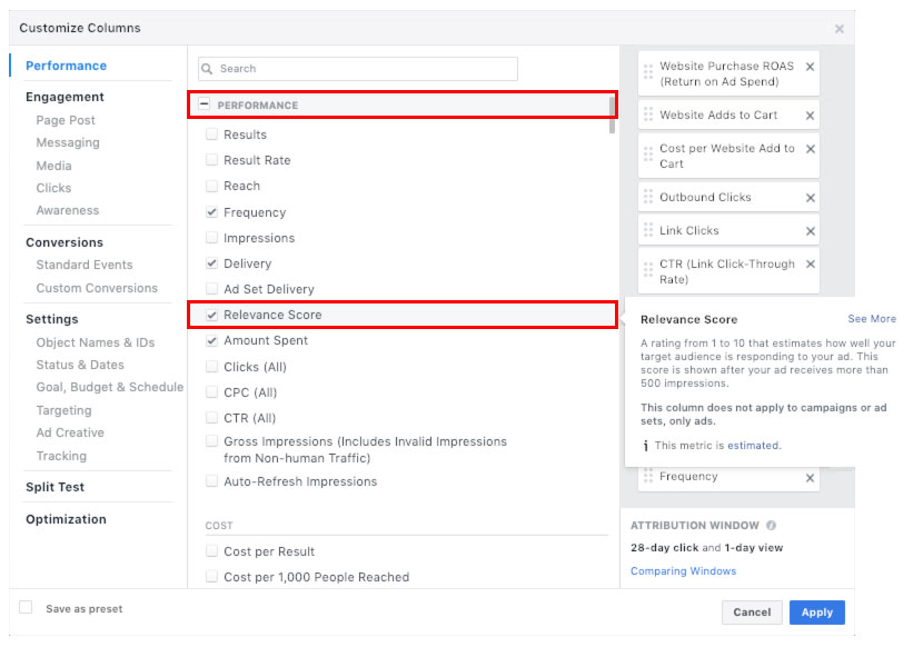 Cómo configurar el puntaje de relevancia de Facebook