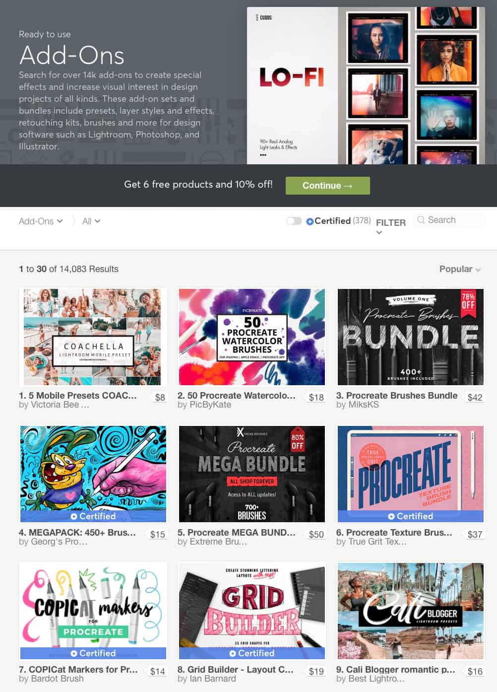 Дополнения Creative Market