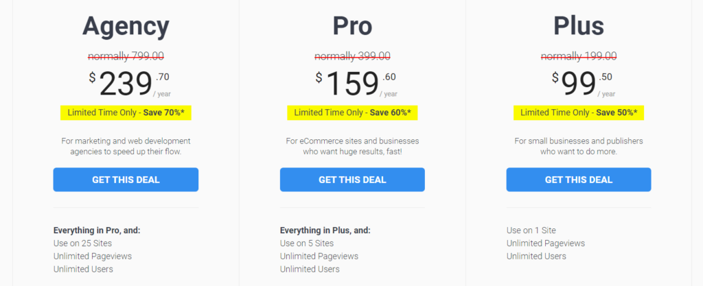 Promoção MonsterInsights Black Friday 2023: até 70% de desconto 3 monsterinsights black friday plans