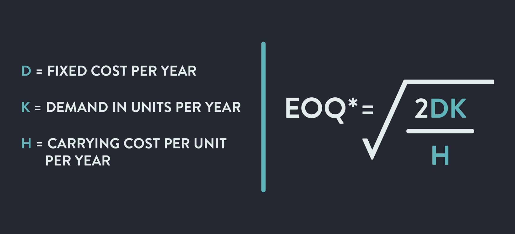 Ekonomik Sipariş Miktarı Envanter Yönetimi Formülü