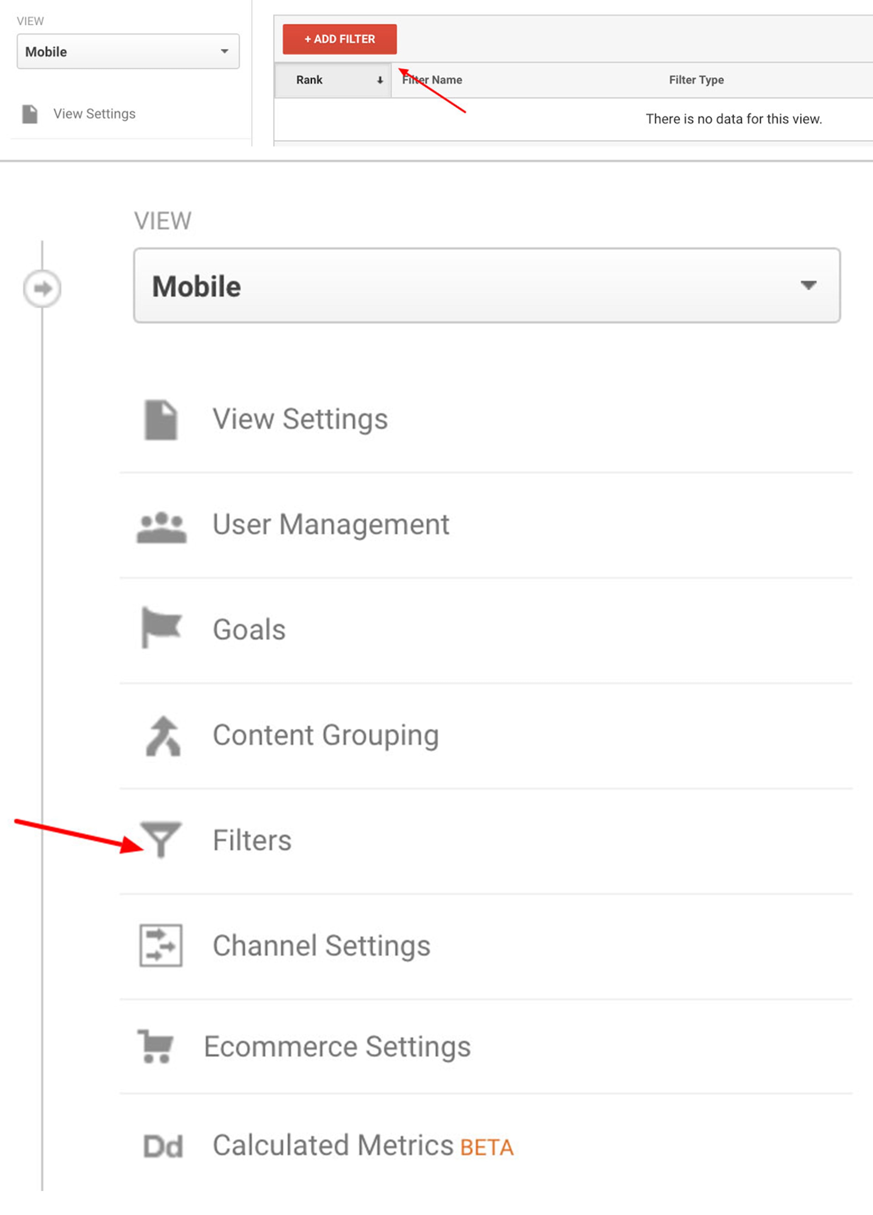 Creați filtre noi în Google Analytics