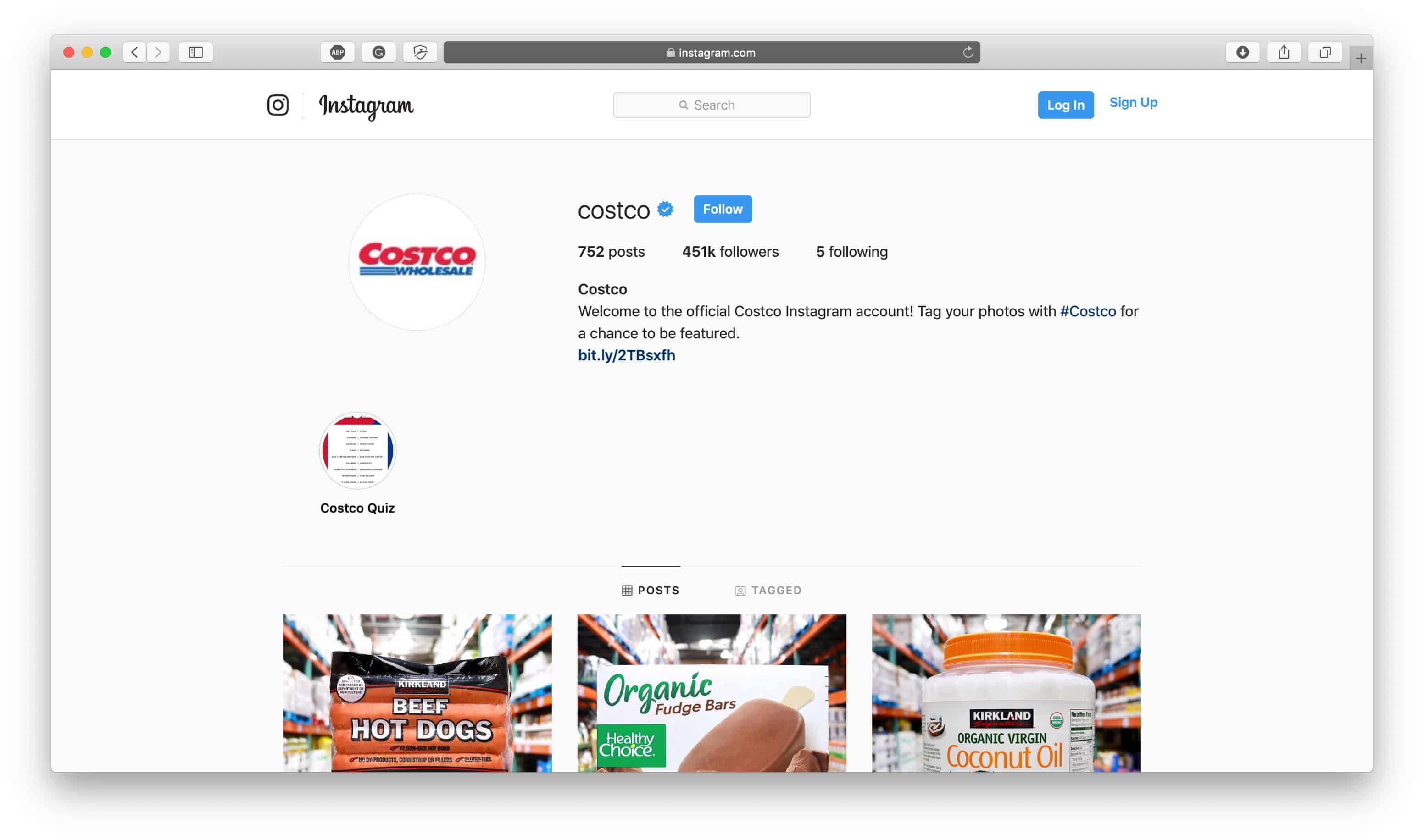 Costco Instagram Biyografisi
