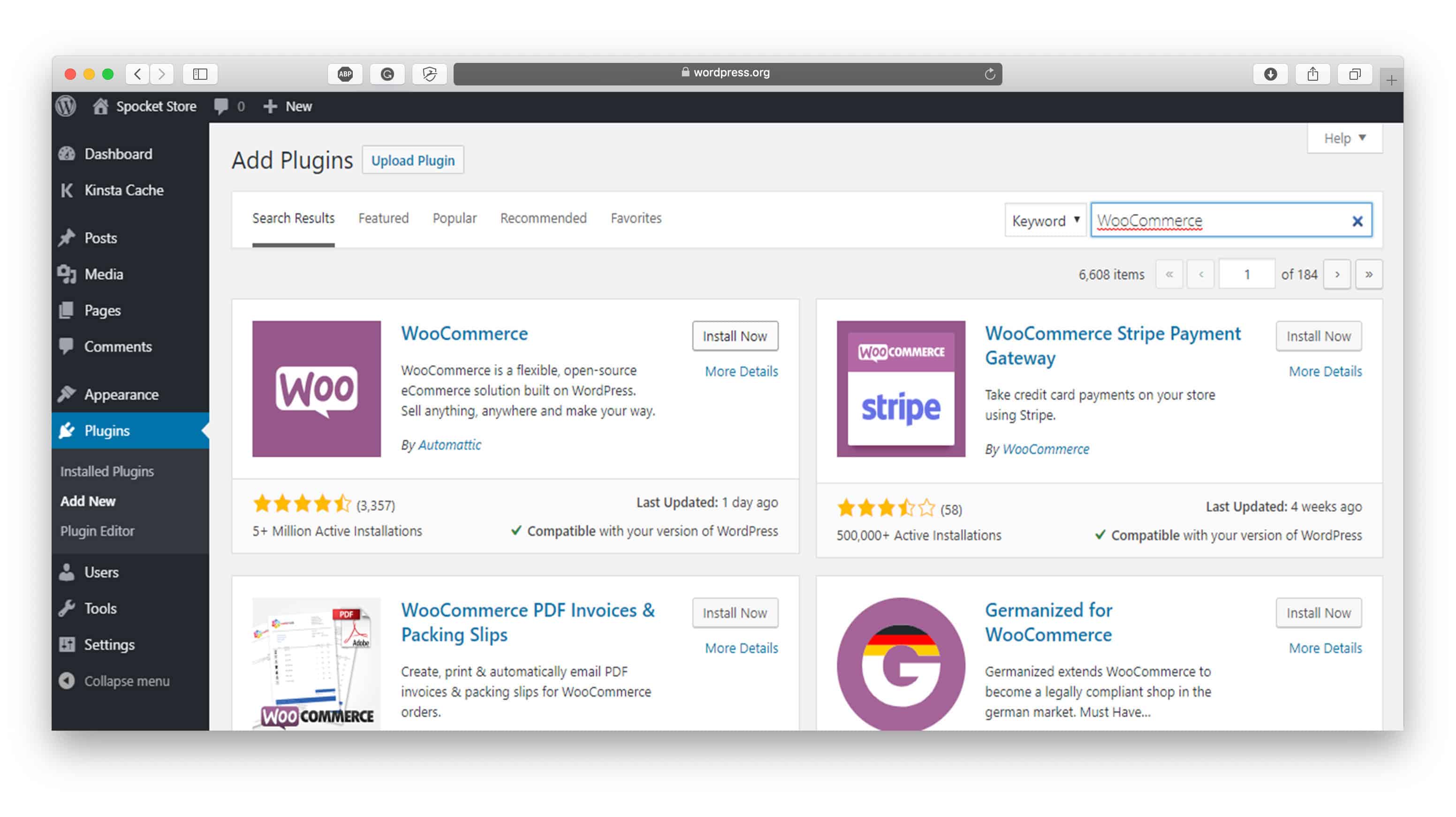 WooCommerce Eklentisini Yükleme