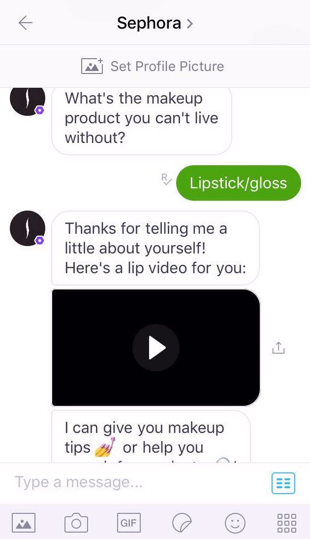 Chatbot de commerce électronique Sephora