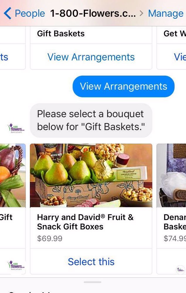 Exemple de chatbot de commerce électronique 1-800-Flowers