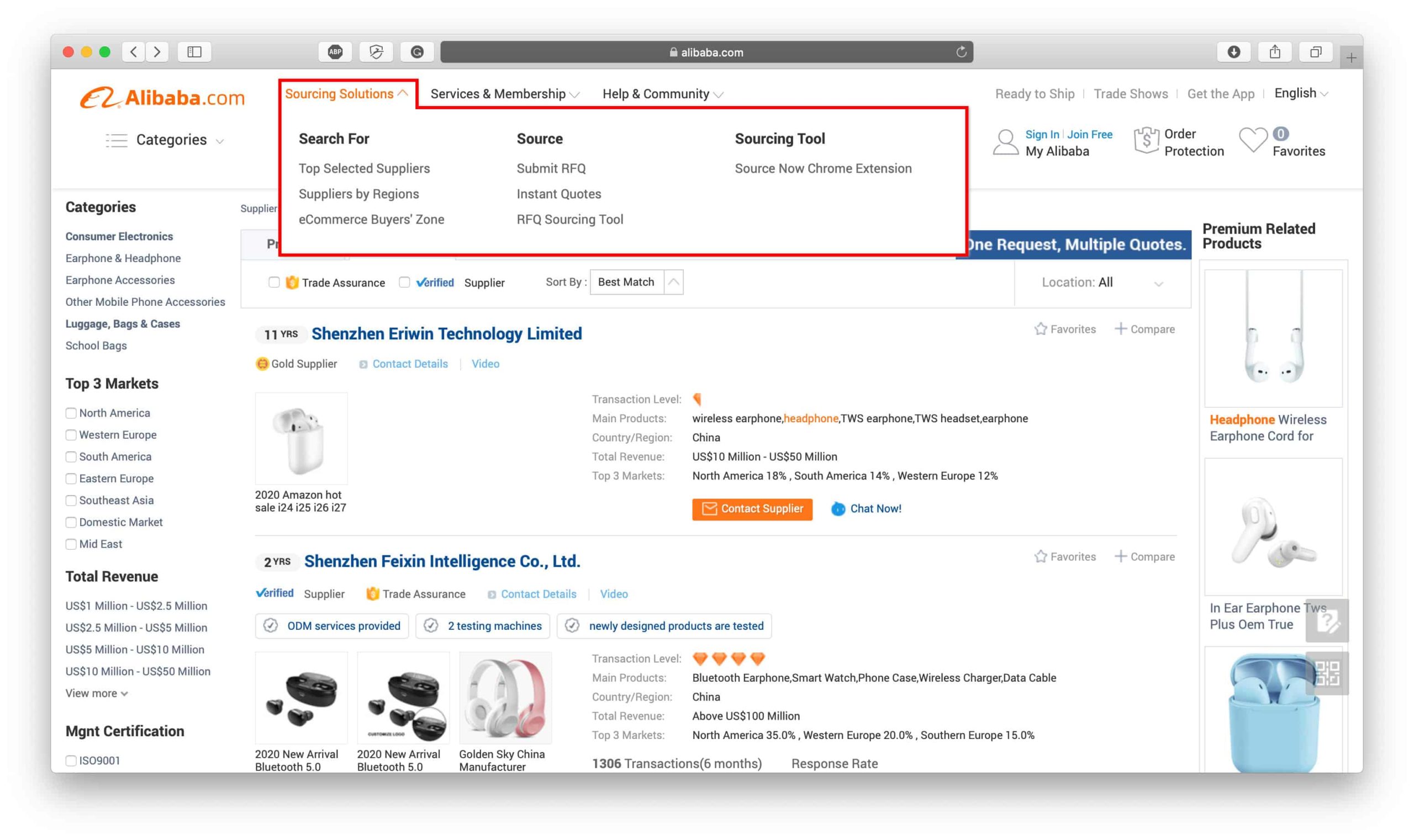 Solutions d'approvisionnement d'Alibaba