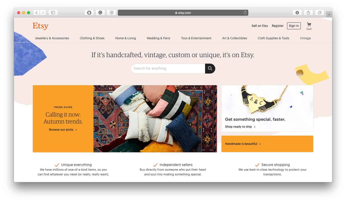 Интернет-магазин Etsy