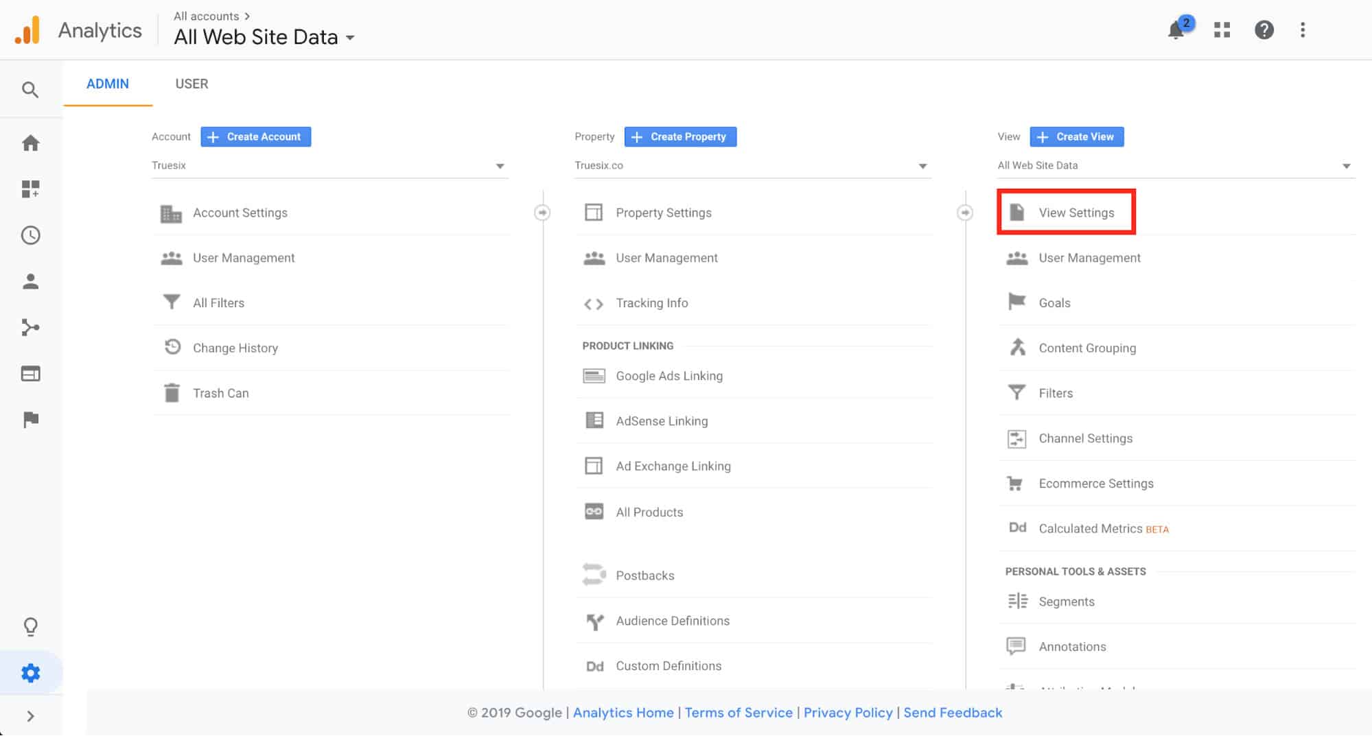 GoogleAnalyticsの表示設定