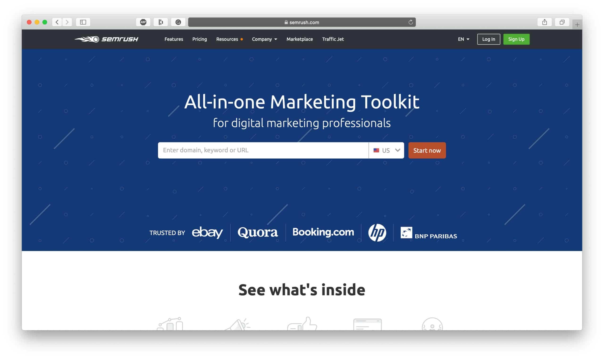 SEMrush 경쟁사 연구